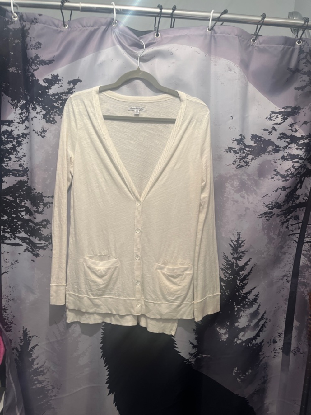 American Eagle Outfitters cream colored cotton cardigan.